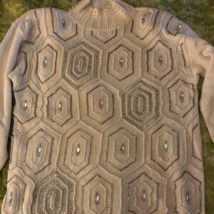 A White and Silver and Pearl sweater